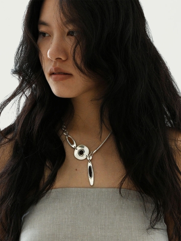 Silver Mixed Pendant Necklace