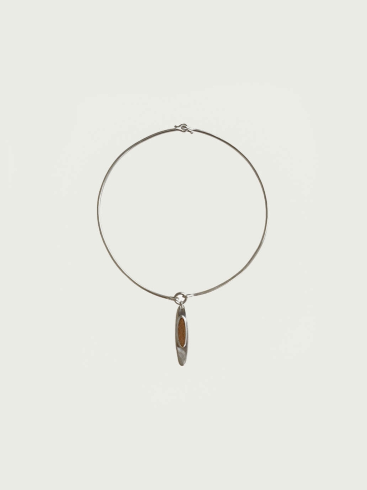 Silver Oval Pendant Necklace