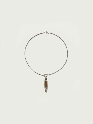 Silver Oval Pendant Necklace