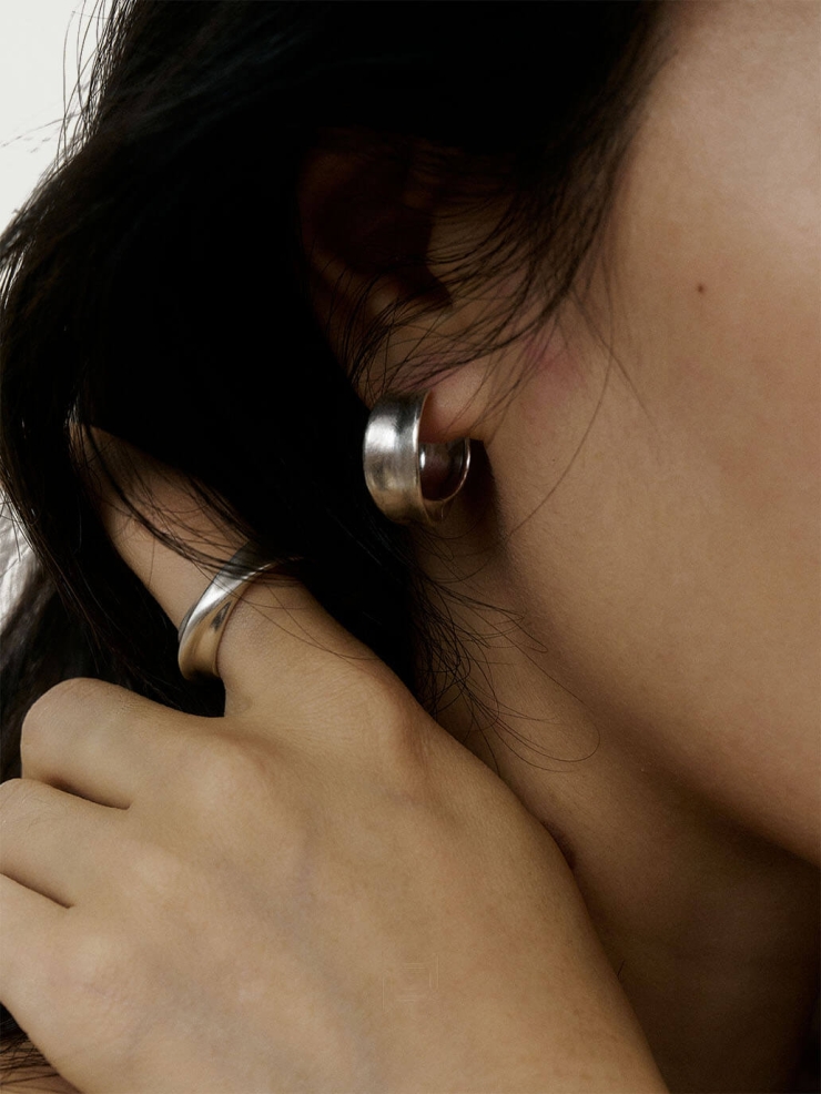 Silver Twist Hoop Earrings