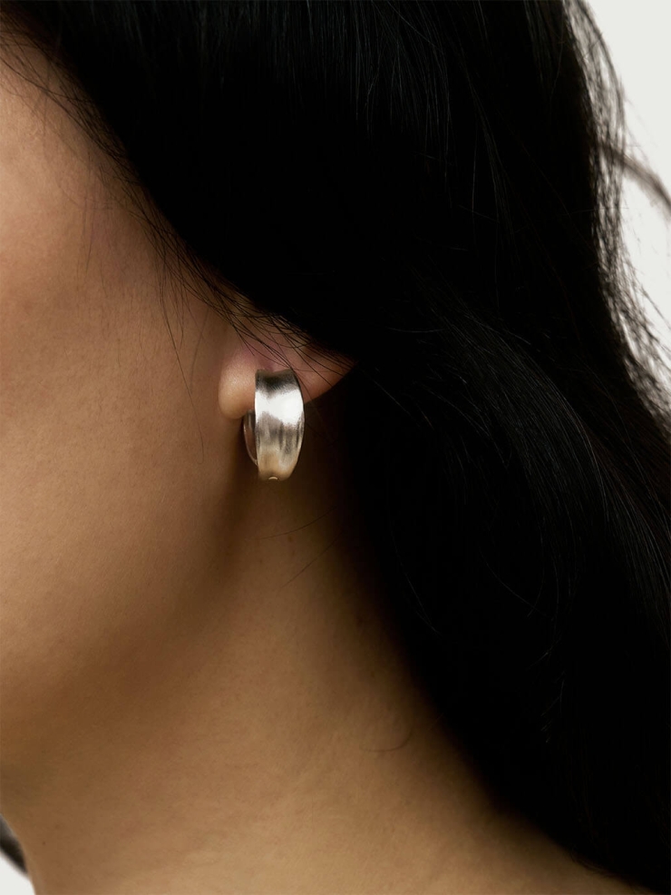 Silver Twist Hoop Earrings