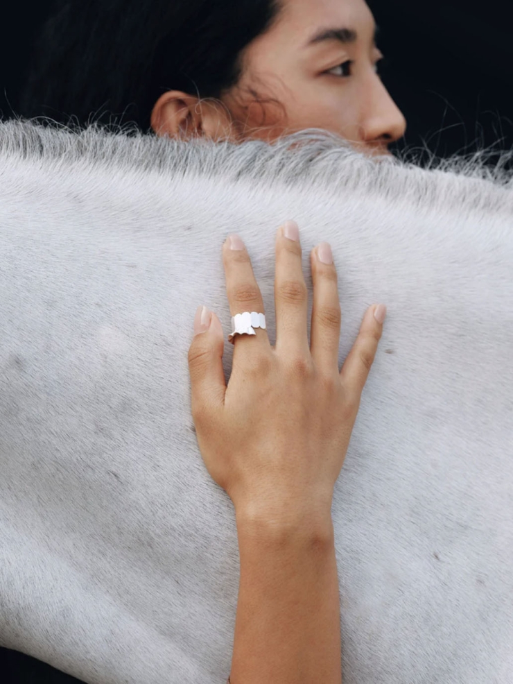 Silver Miao Dancing Skirt Ring