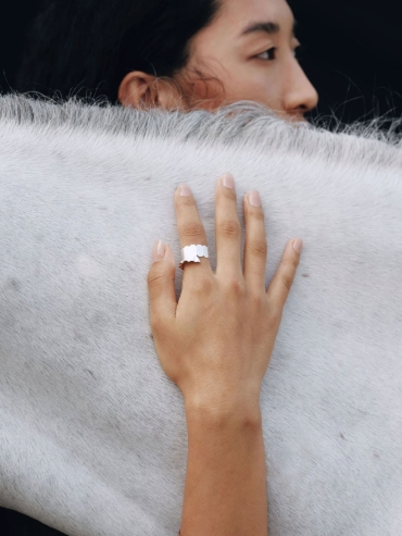 Silver Miao Dancing Skirt Ring