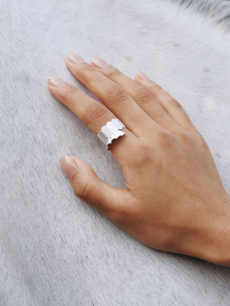 Silver Miao Dancing Skirt Ring