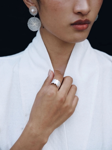 Silver Miao Dancing Skirt Ring