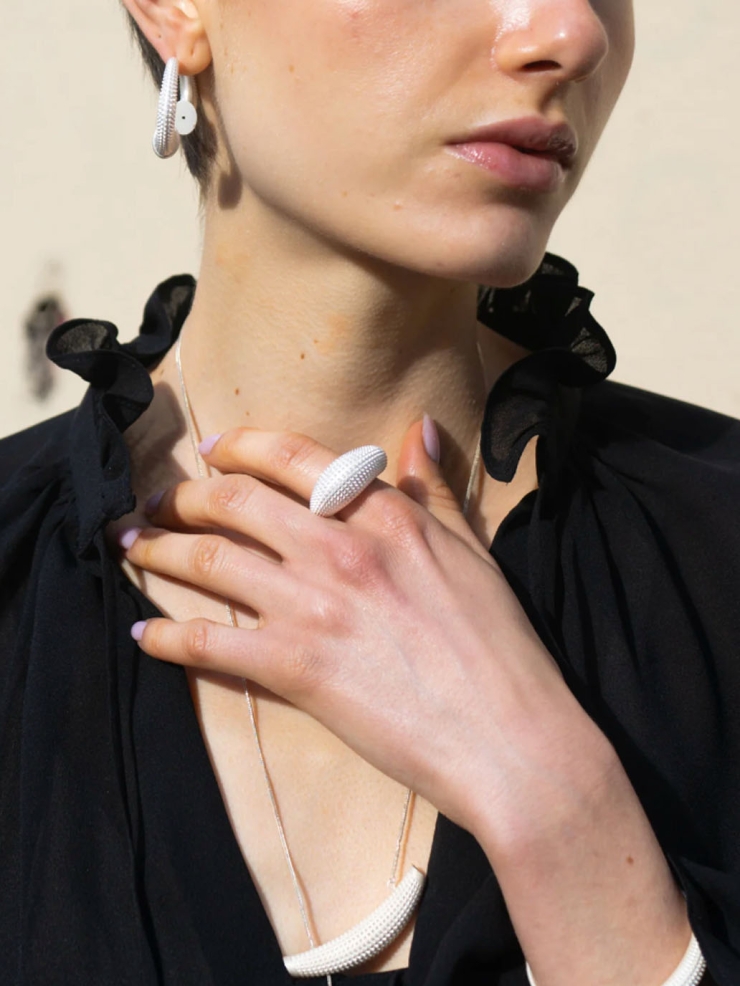 Silver Mother Shell Ring