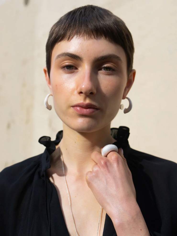 Silver Mother Shell Ring