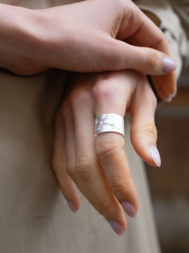 Silver Brushed Texture Ring
