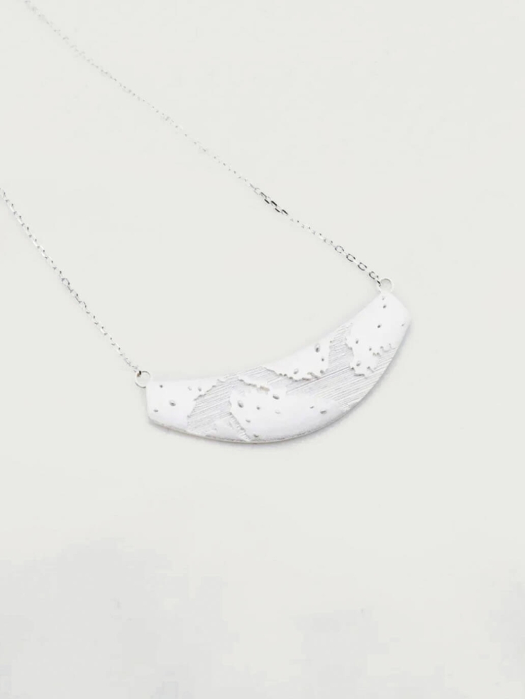 Silver Brushed Texture Necklace