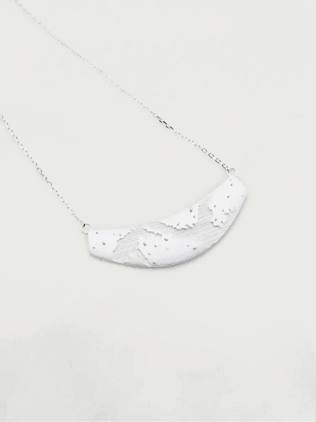 Silver Brushed Texture Necklace