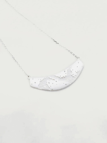 Silver Brushed Texture Necklace