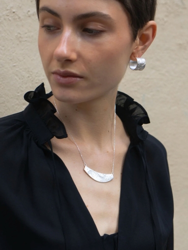 Silver Brushed Texture Necklace