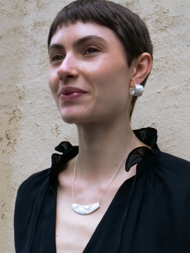 Silver Brushed Texture Necklace