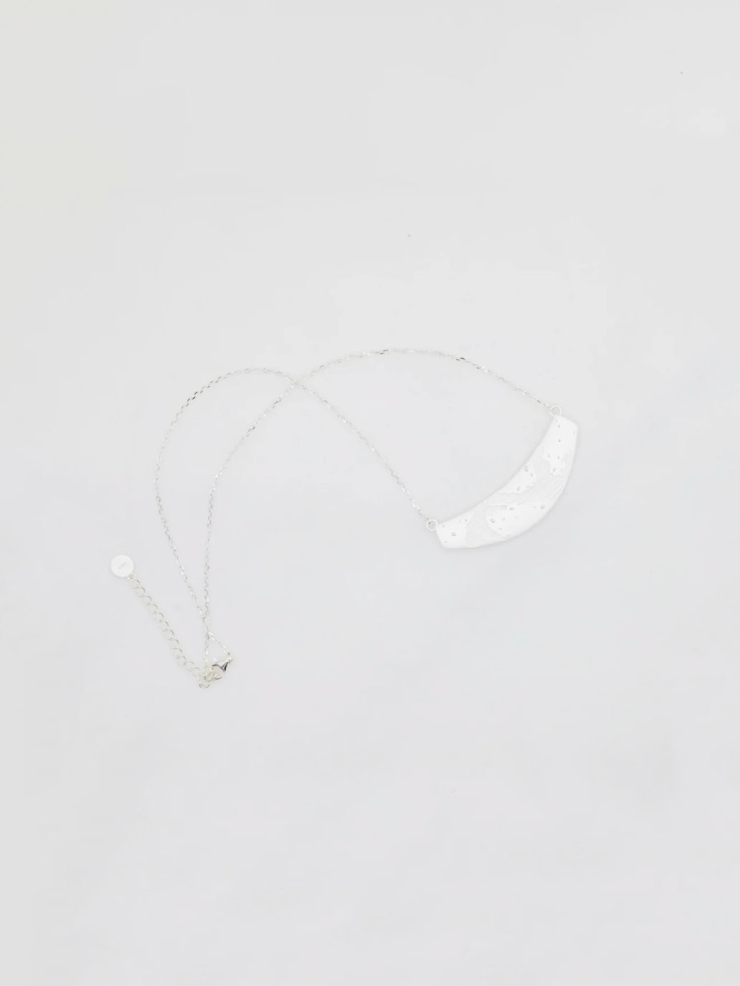 Silver Brushed Texture Necklace