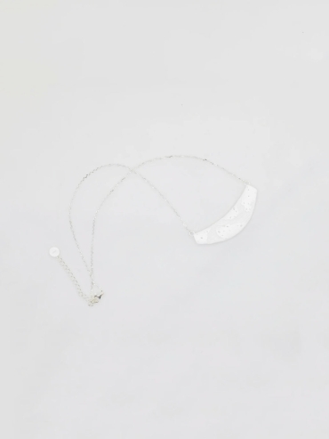 Silver Brushed Texture Necklace