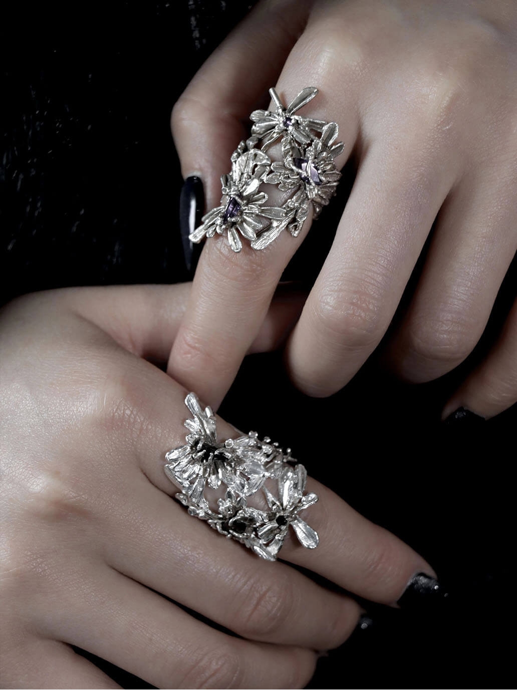 Silver Frosted Bloom Ring