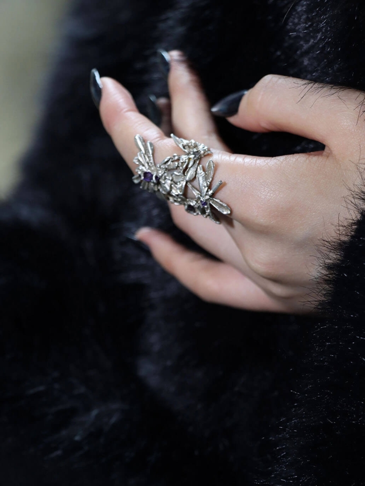 Silver Frosted Bloom Ring