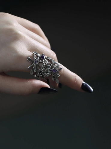 Silver Frosted Bloom Ring