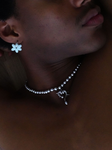 Silver Thorn Heart Necklace-Small