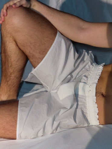 White Ruffle Cotton Boxer