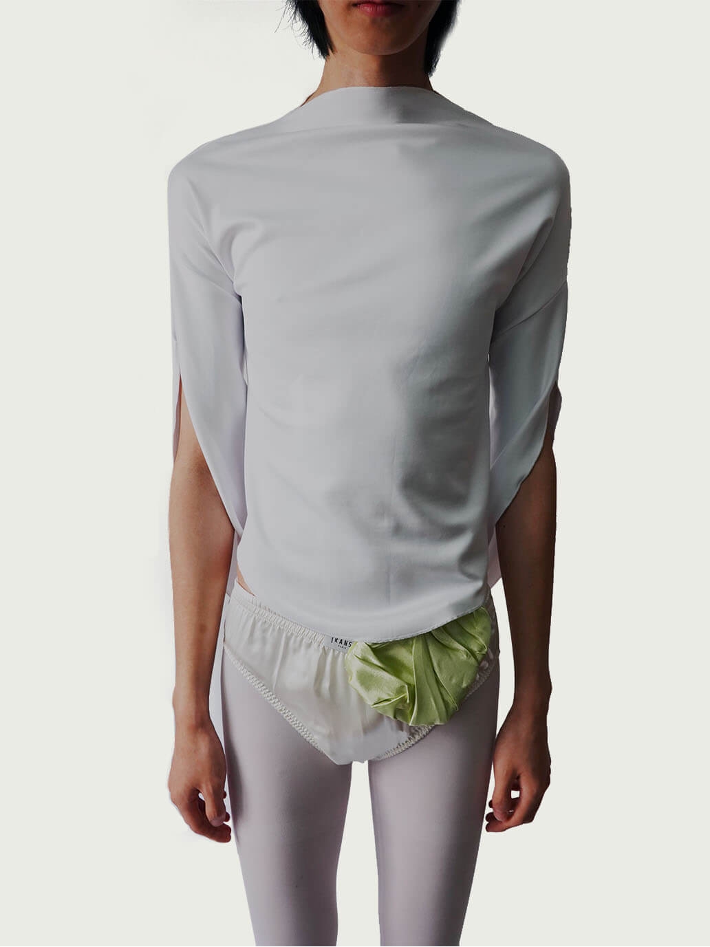 White Connected Sleeves T-shirt