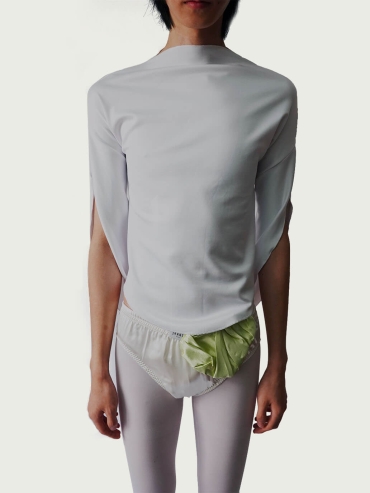 White Connected Sleeves T-shirt