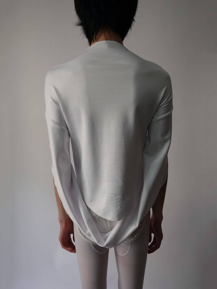 White Connected Sleeves T-shirt