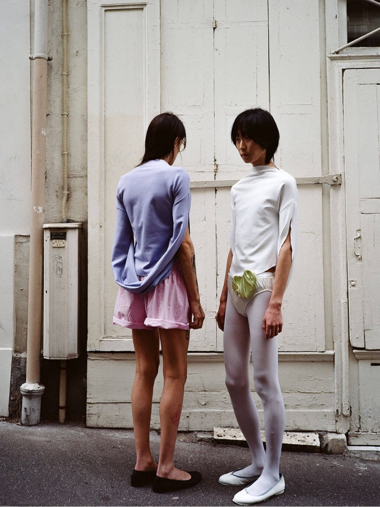 Purple Connected Sleeves T-shirt