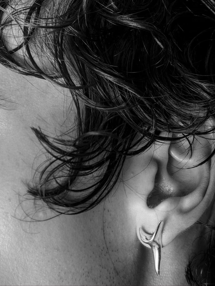 Silver Tiny Fang Earrings