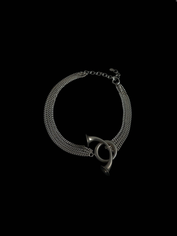 Silver Mini Trumpet Necklace