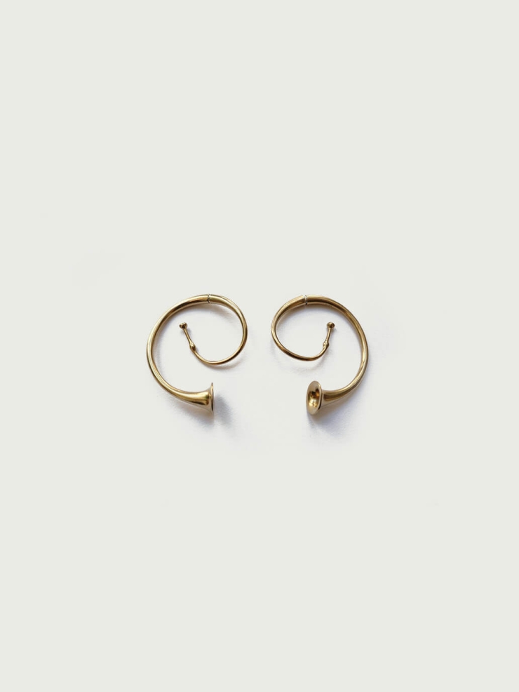 Gold Mini Trumpet Earrings