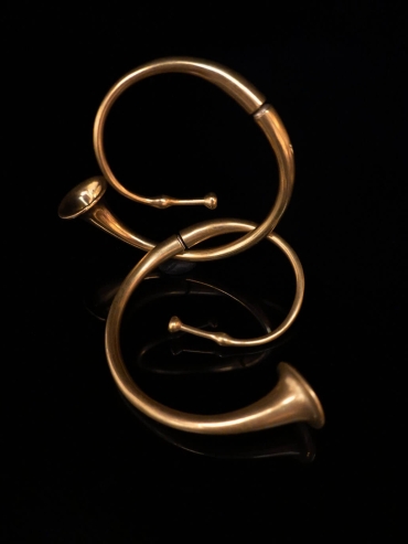 Gold Mini Trumpet Earrings