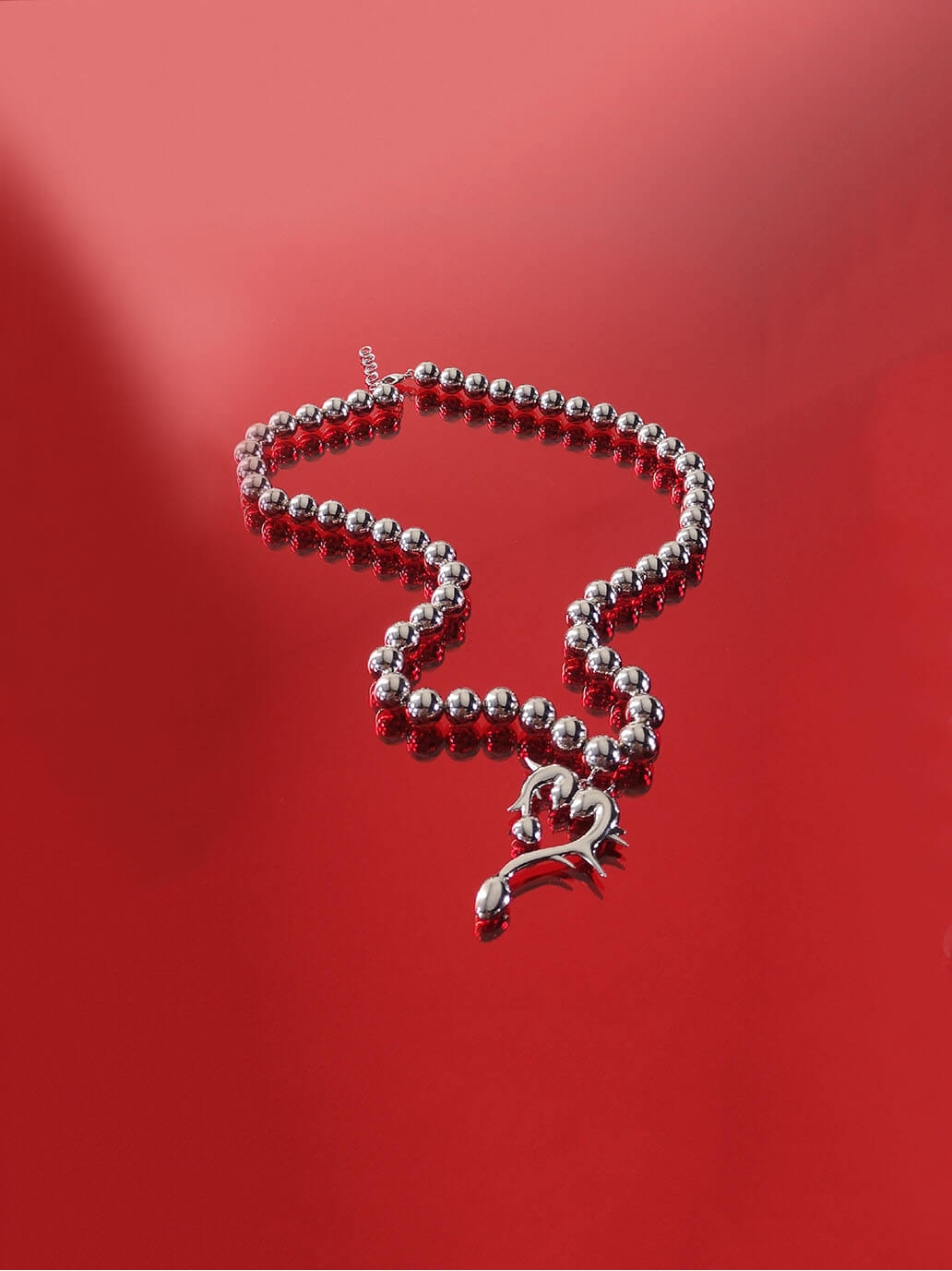 Silver Thorn Heart Necklace