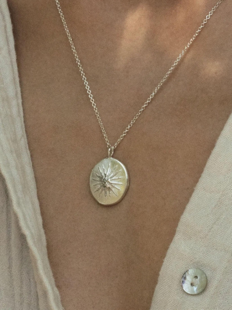 Silver Solar Vow Necklace