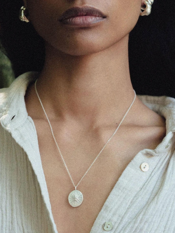 Silver Solar Vow Necklace