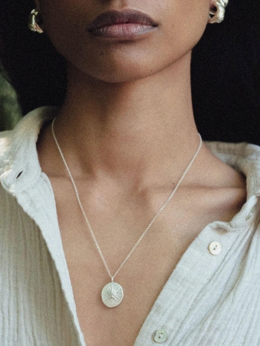 Silver Solar Vow Necklace