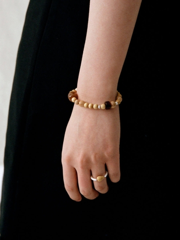 Enchanted Seeds, Boxwood and Sterling Silver Ring