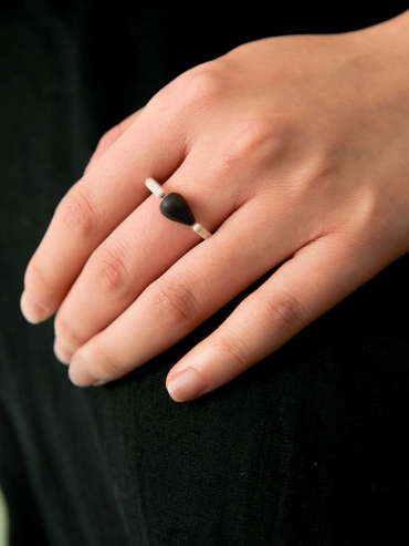 Enchanted Seeds, Ebony and  Sterling Silver Ring