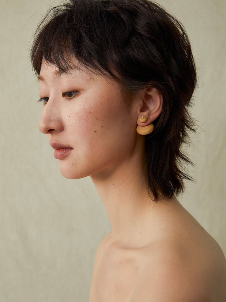 Wayfarer’s  Fruit Small  Boxwood Sterling  Silver Earrings