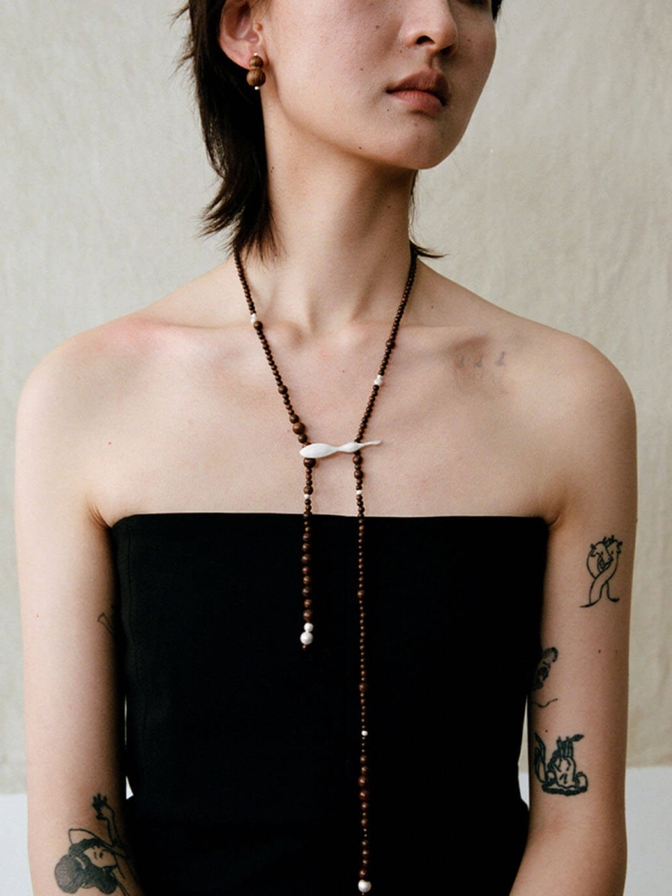 Wishful Gourd, Medium Zebra Wood Sterling  Silver Stud Earrings