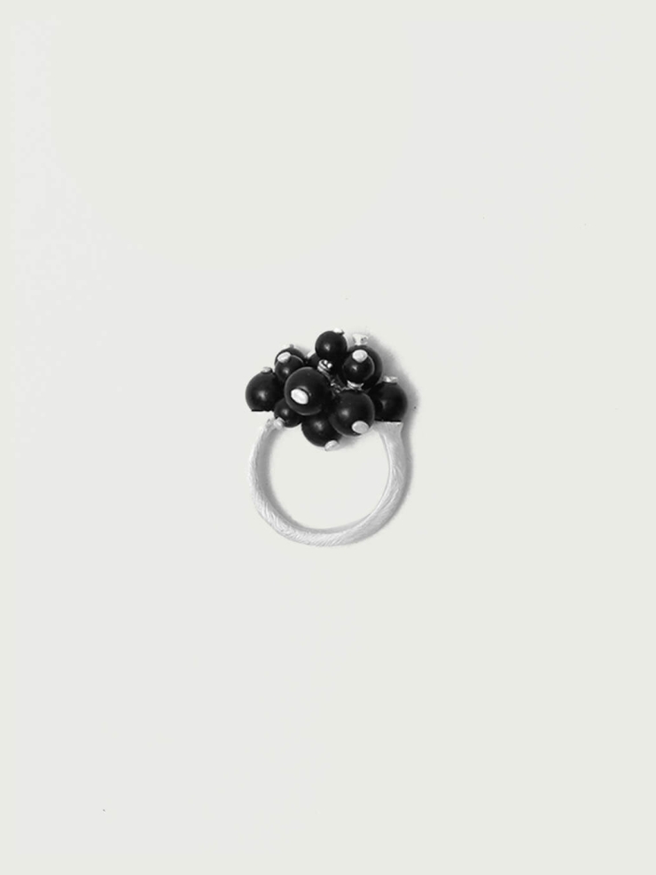 Tuft Ebony  and Sterling  Silver  Ring