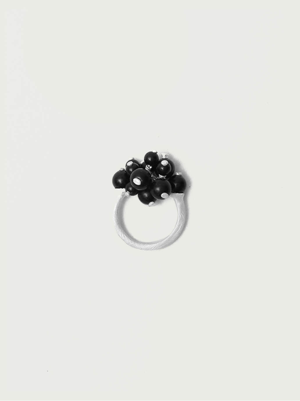 Tuft Ebony  and Sterling  Silver  Ring