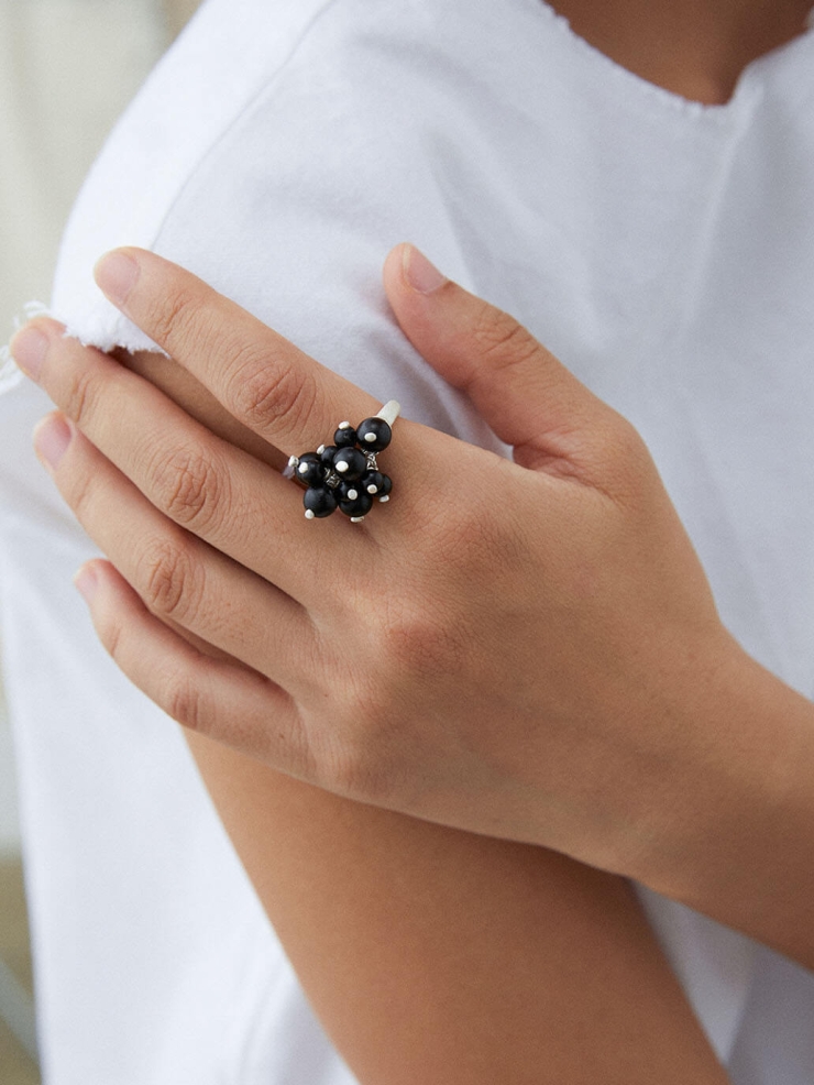 Tuft Ebony  and Sterling  Silver  Ring