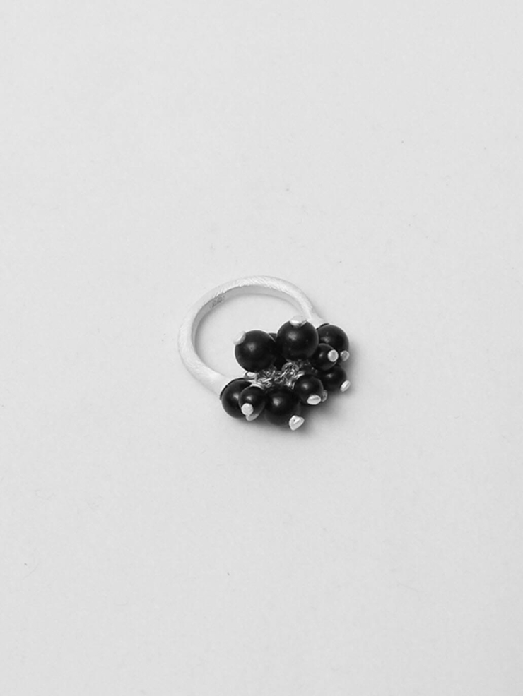Tuft Ebony  and Sterling  Silver  Ring