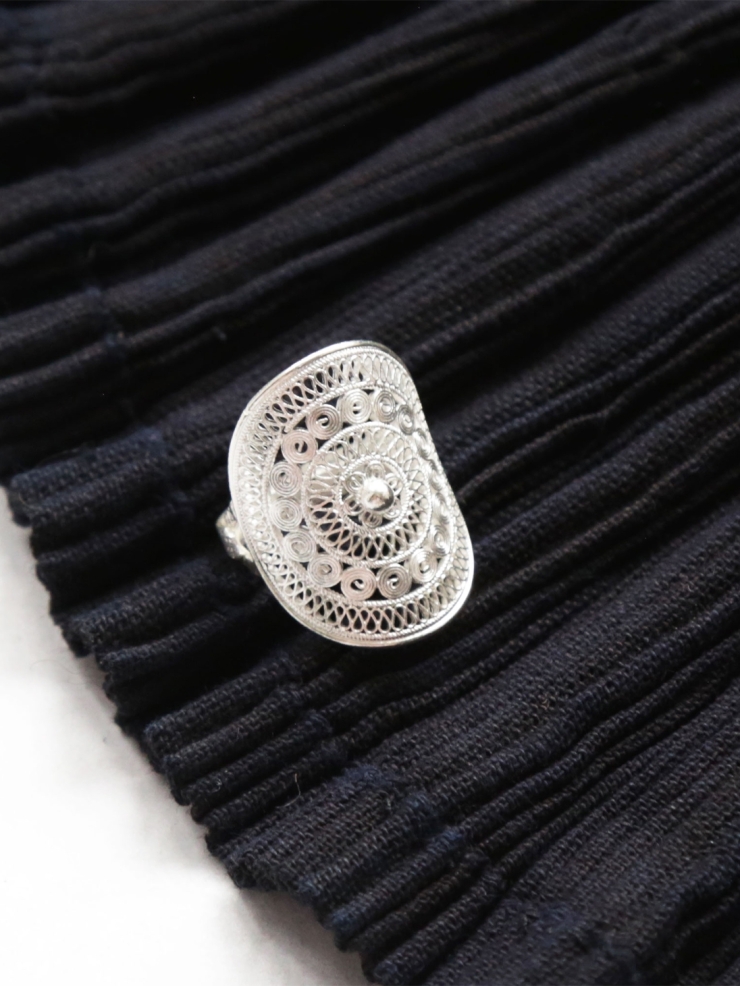 CUNZU TONGU-Drum and Flower Pattern Ring