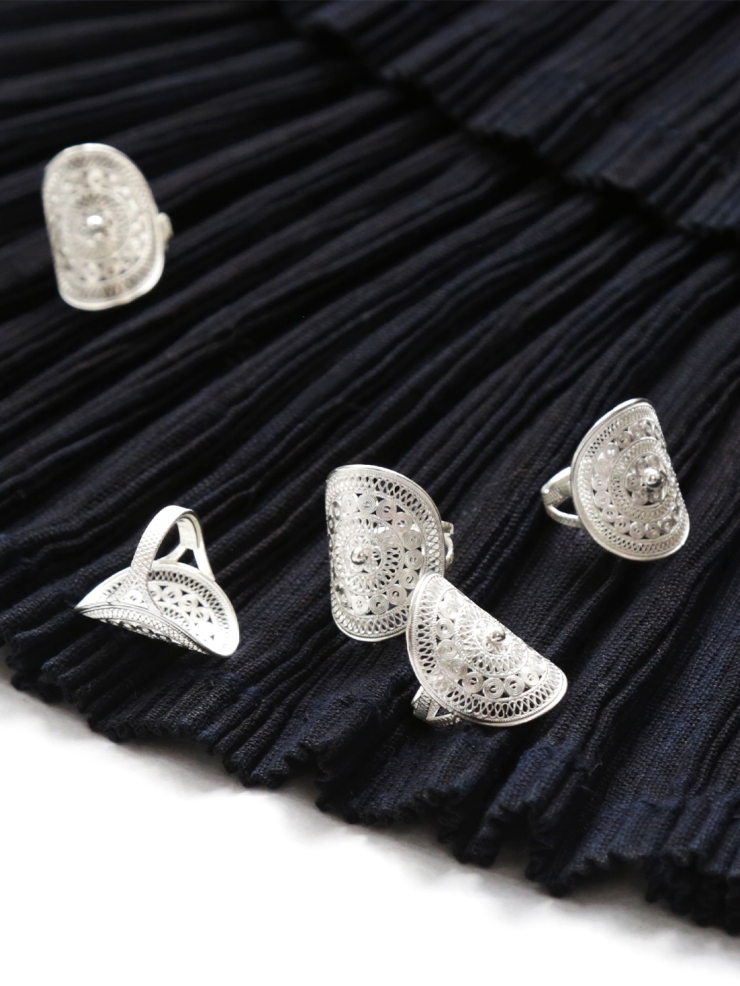 TONGU-Drum and Flower Pattern Ring