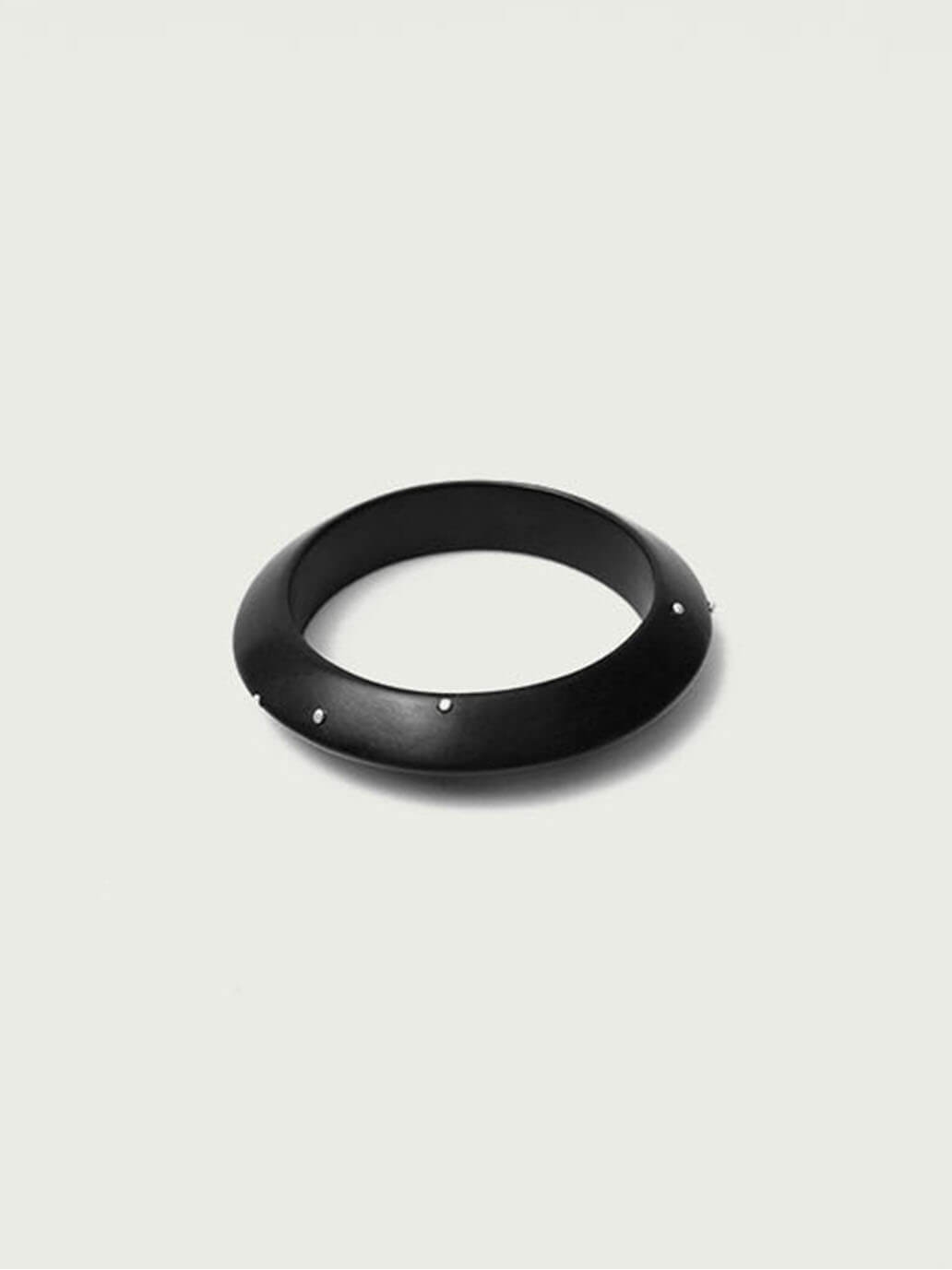 Ju,Ebony and Silver Bangle(Small-M)