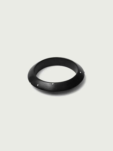 Ju,Ebony and Silver Bangle(Small-M)