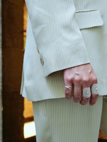 TONGU-Drum and Flower Pattern Ring