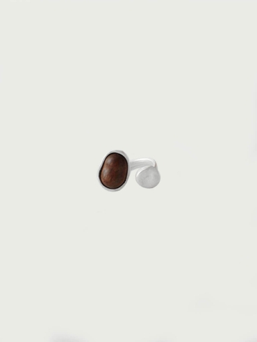 Ripple Open Ring in Zebra Wood